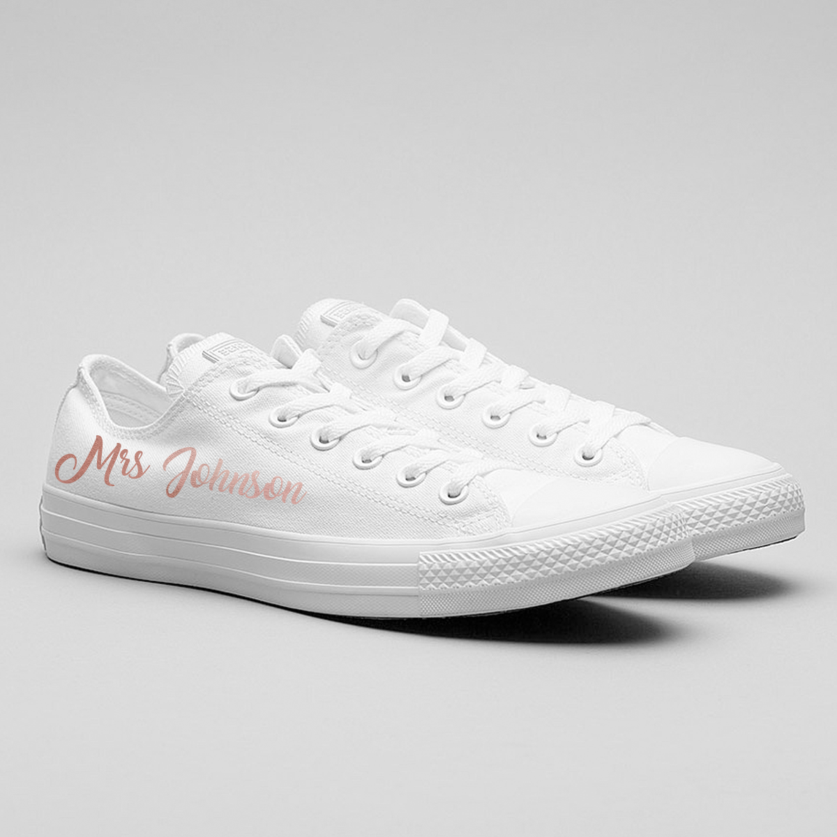 Personalised White Converse All Star Canvas Wedding Shoes